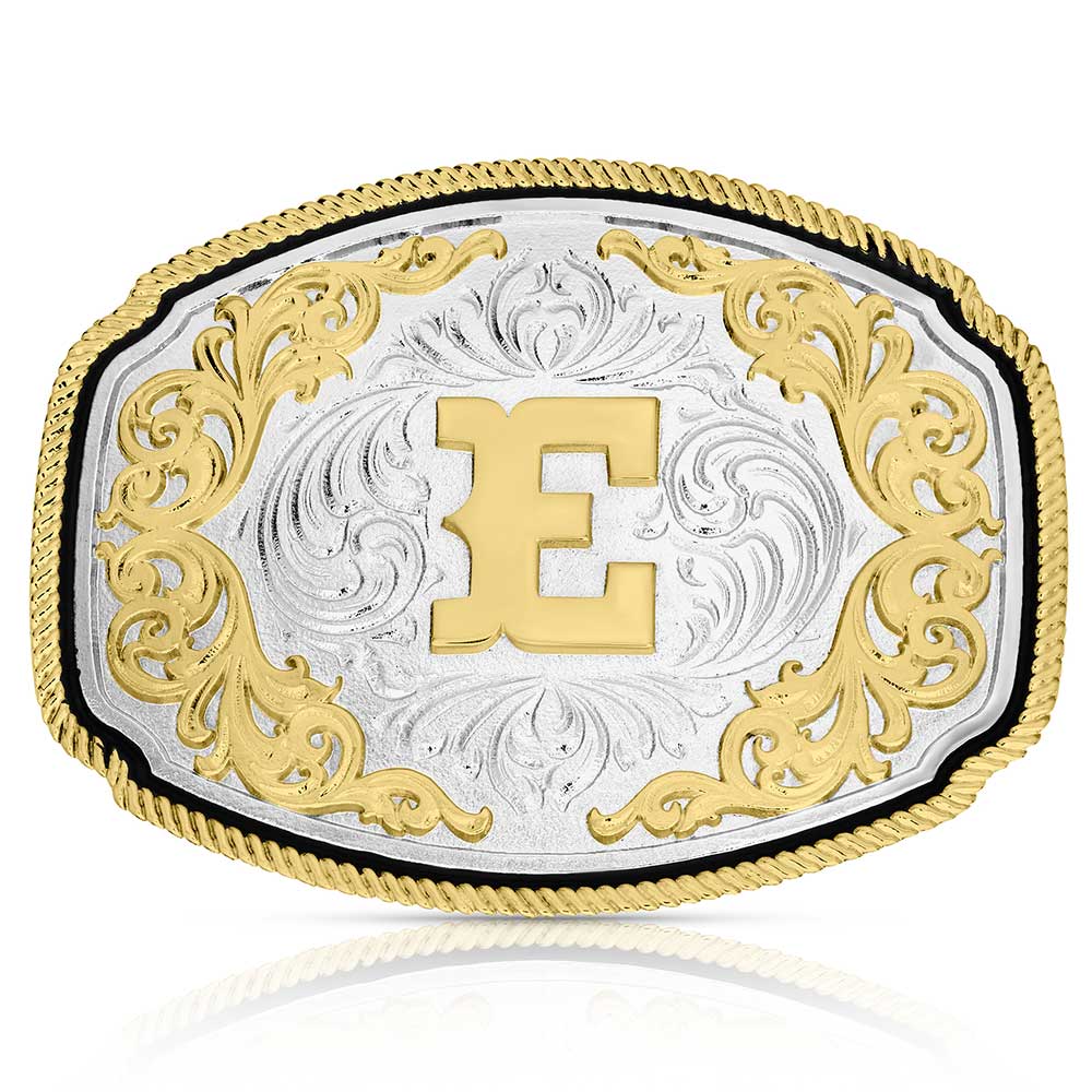 Montana Silversmiths Western Initial Buckle Letter E