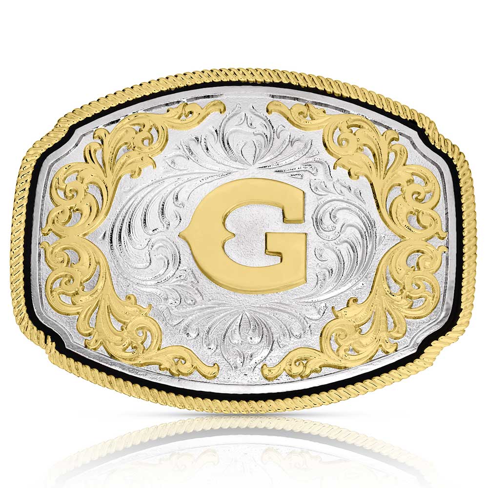 Montana Silversmiths Western Initial Buckle Letter G