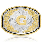 Montana Silversmiths Western Initial Buckle Letter G