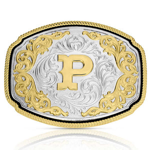 Montana Silversmiths Western Initial Buckle P