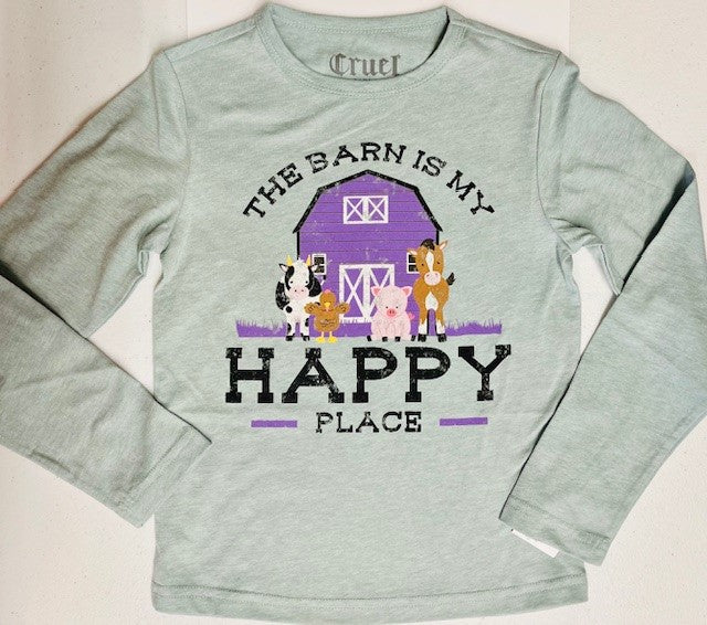 Cruel- The Barn is my Happy Place Long Sleeve TShirt