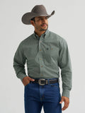 Wrangler® George Strait Collection One Pocket Long Sleeve Shirt - Stretch - Green - 112385369