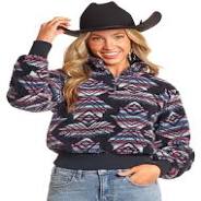 Rock Roll Ladies Sherpa pullover– Circle H Western Store