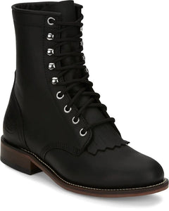 Justin - Black Water Buffalo Laceup Boot