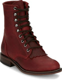 Justin - Red Water Buffalo Laceup Boot