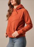 Kimes Ranch Women's Ella Cowl Neck Western Pullover Hoodie - Burnt Red