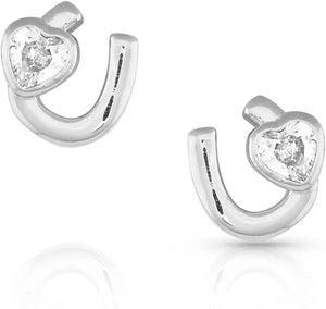 Lucky in Love Horseshoe Earrings