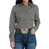 Womens Gray Western Print Shirt