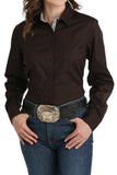 CINCH - Women's Stretch Tonal Print Button-Down Western Shirt - Brown