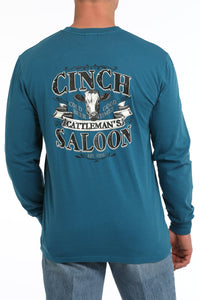 Men's Cinch Saloon Tee- Teal