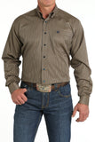 Cinch - Men's TENCEL™ Stripe Print Button-Down Western Shirt - Brown/Navy