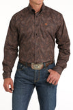 Cinch Men's Paisley Print Button-Down Western Shirt - Brown