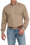 Men's Geometric Print Button-Down Western Shirt - Gold