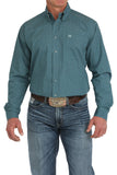 Men's Medallion Print Button-Down Western Shirt - Green