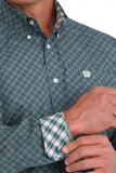 Cinch - Men's Geometric Print Button-Down Western Shirt - Blue