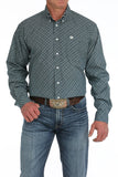 Cinch - Men's Geometric Print Button-Down Western Shirt - Blue