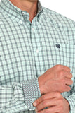 Cinch Men's Plaid Button-Down Western Shirt - Turquoise
