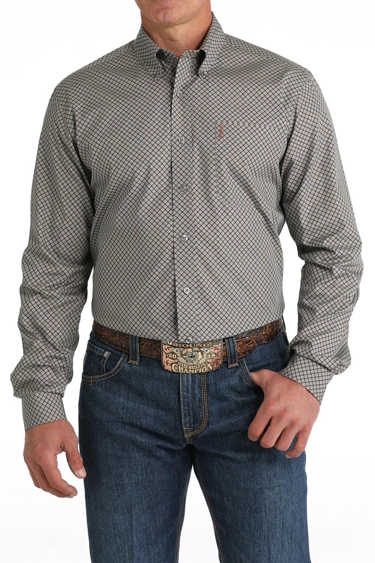 Men's Gray Modern Fit Classic Shirt