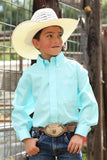 Cinch Boy's Solid Button-Down Western Shirt - Turquoise MTW7060382