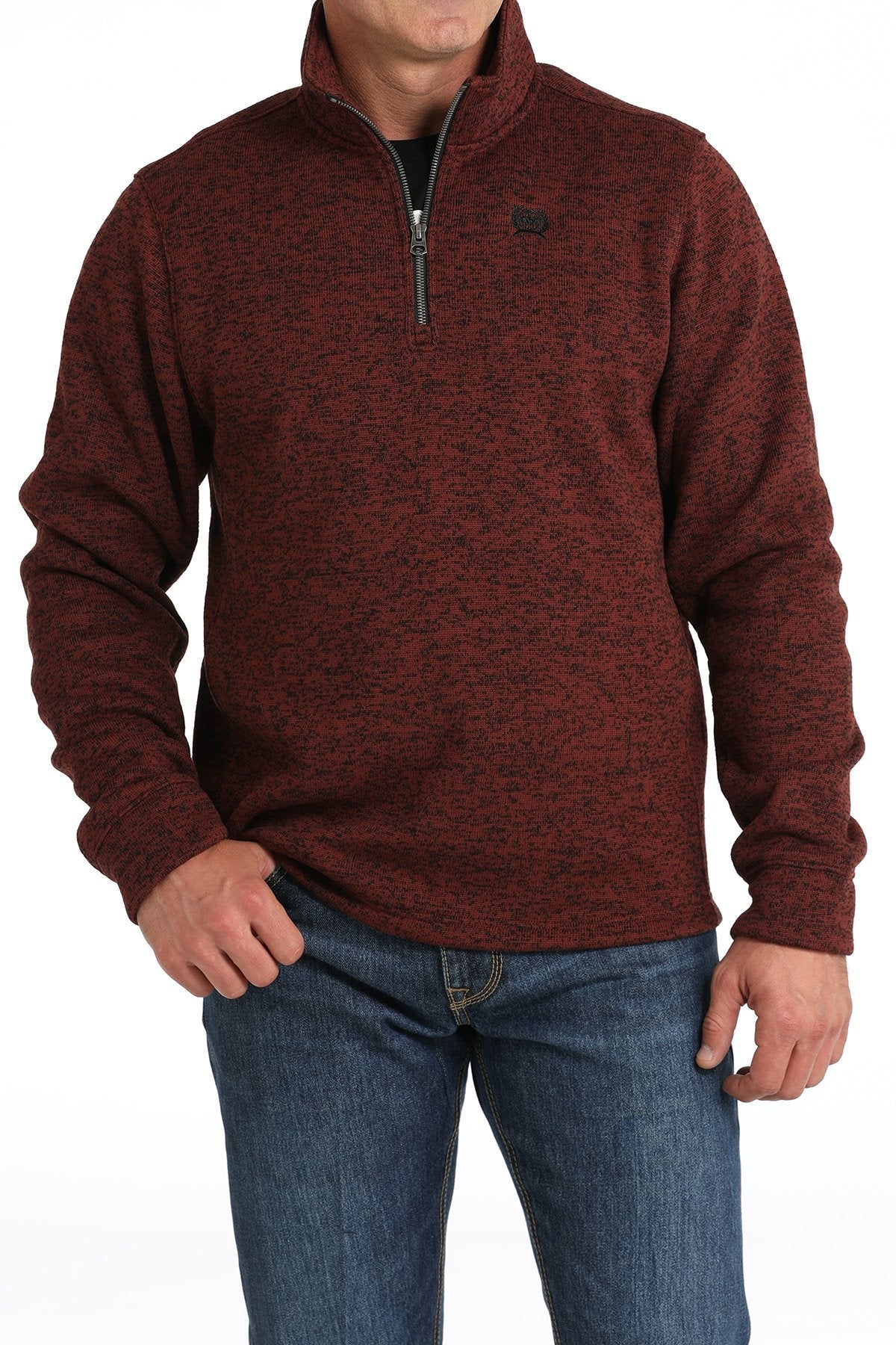 Men's Match Boy's 1/4 Zip Pullover - Burgundy