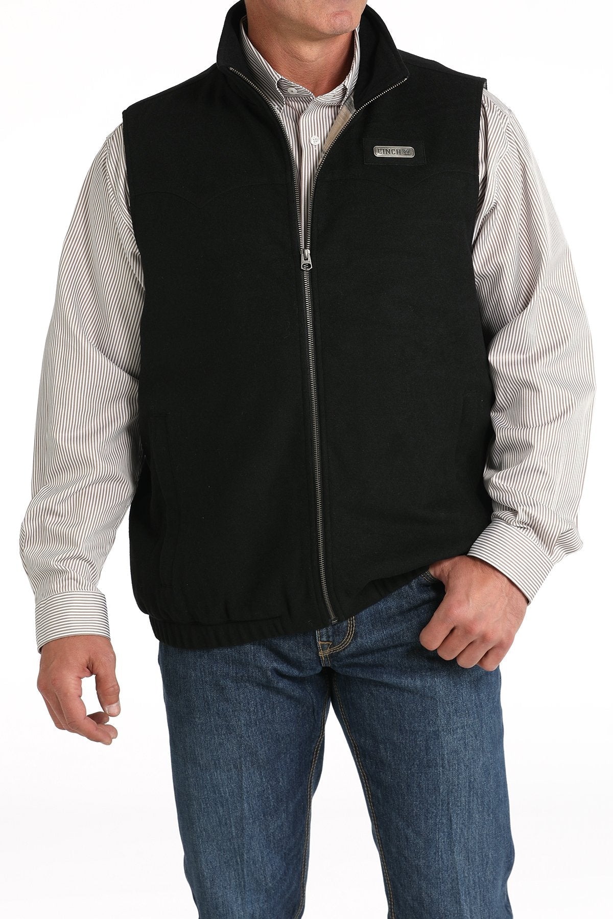 Men's Concealed Carry Western Vest - Black