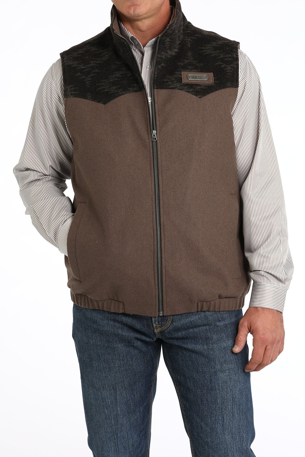 Men's Concealed Carry Western Vest - Brown