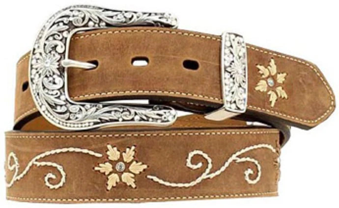 Nocona Rhinestone/Floral Embroidery Western Nocona Womens Belts