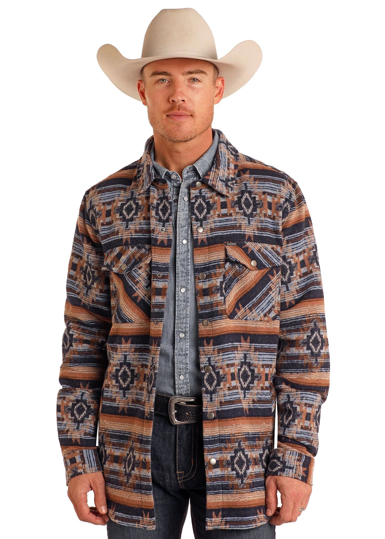 Men's Rock & Roll Cowboy Jacquard Shacket