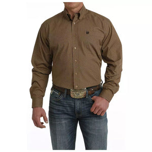 Cinch Men's Brown Print Long Sleeve Shirt