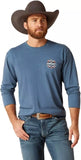 Ariat Men's Western Geo Fill Graphic Sailor Blue Heather T-Shirt