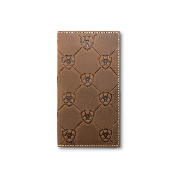 Ariat Shield Embossed Brown Rodeo Wallet - A3565644– Circle H Western Store