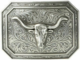 Ariat Western Mens Belt Buckle Longhorn Silver