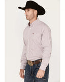 Cinch Men's Long Sleeve Buttondown Shirt - Maroon Stripe