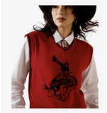 Ariat Women's Taylor Graphic Sweater Vest - Savvy Red