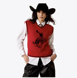 Ariat Women's Taylor Graphic Sweater Vest - Savvy Red