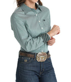 CINCH - Women's TENCEL Teal Stripe Button down Shirt