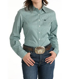 CINCH - Women's TENCEL Teal Stripe Button down Shirt