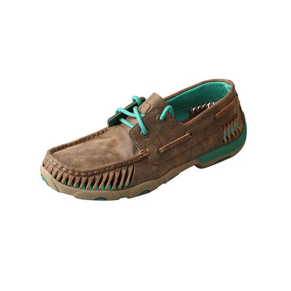 Womens Bomber Turquoise Driving Moc