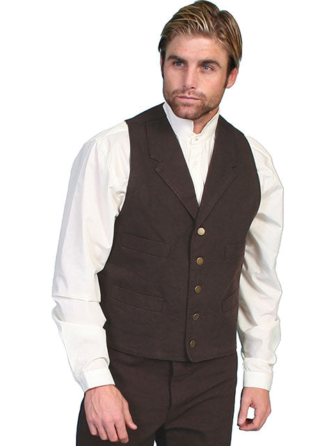 SCULLY - Men's Durable 100% Cotton Canvas Walnut Vest #RW041
