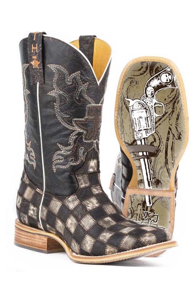 Tin Haul Men's Gunmetal Check Western Boots