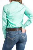 CINCH - Women's Solid Green Button Down Western Shirt #MSW9164028