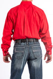 CINCH - MENS SOLID RED BUTTON-DOWN WESTERN SHIRT #