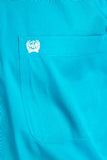 CINCH - MENS SOLID TURQUOISE BUTTON-DOWN WESTERN SHIRT #MTW1103800